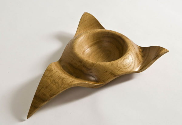 Triangular Bowl in Brown Oak